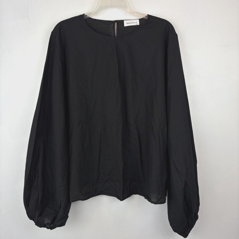 Marcella Top Womens 3X Plus Black 100% Cotton Lightweight Capsule Office Career